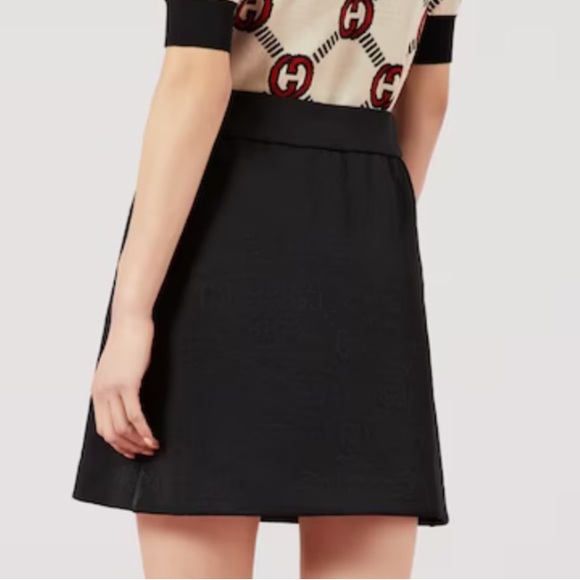 XXL Black Gucci GG all over print A-line skirt - Picture 8 of 10